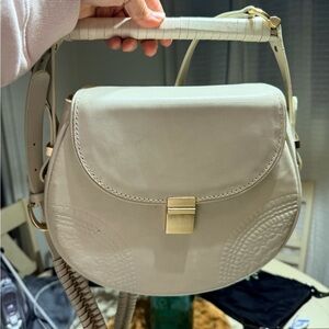Sancia Chic Cream Crossbody Bag with Gold Accents